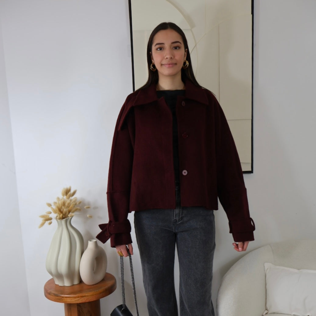 JADE PREMIUM PURE WOOL SHORT COAT