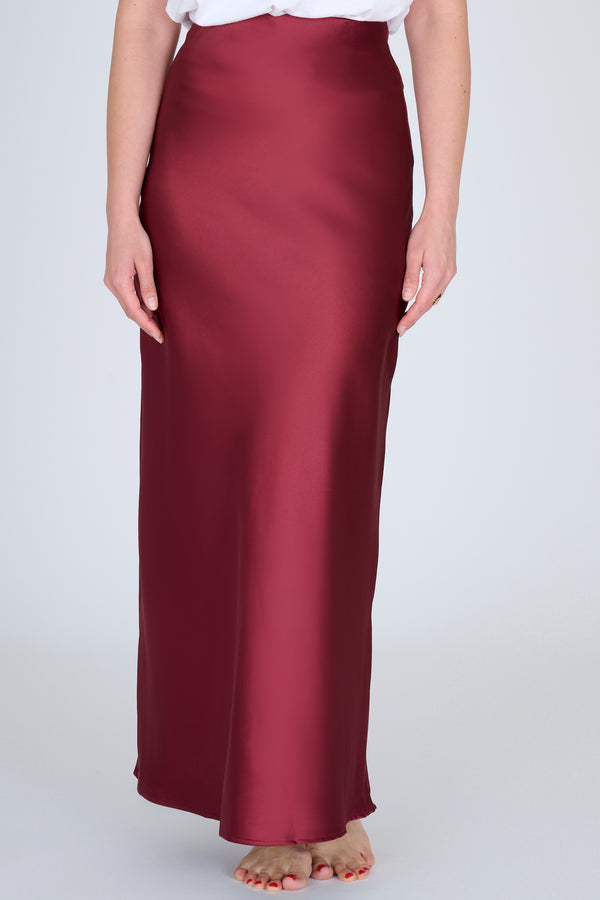 ALMA EXTRA LONG BORDEAUX SKIRT