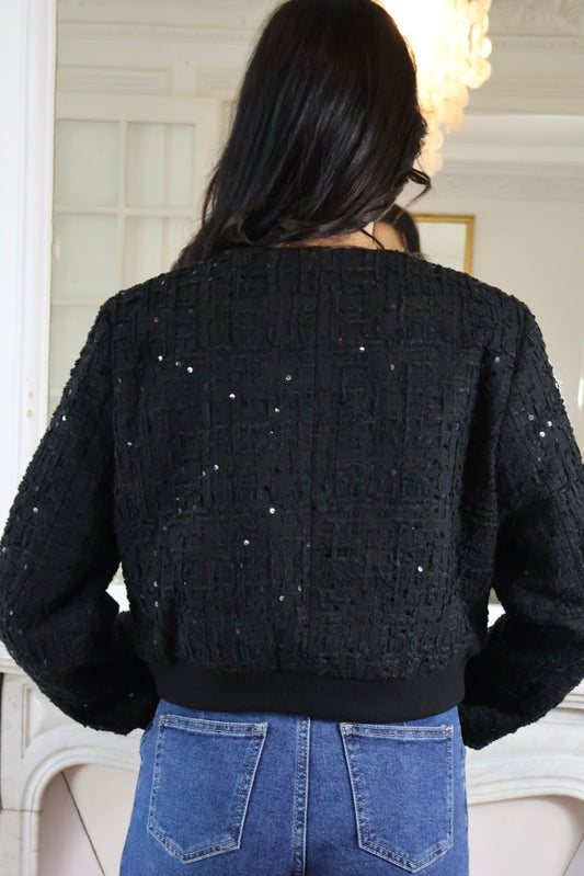 SHORT SEQUIN BOMBERS