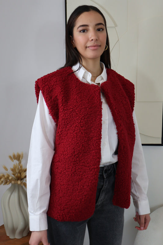 GILET SANS MANCHES MOUMOUTE BORDEAUX ADÈLE