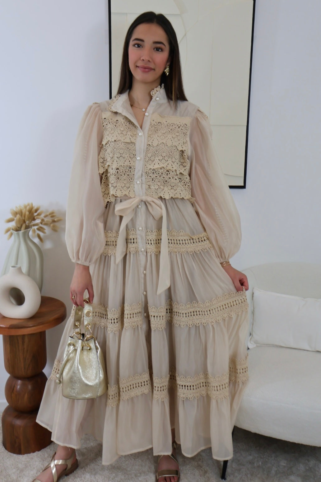 ROBE ORGANZA NUDE