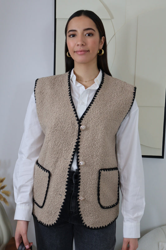 GILET TAUPE MARIA