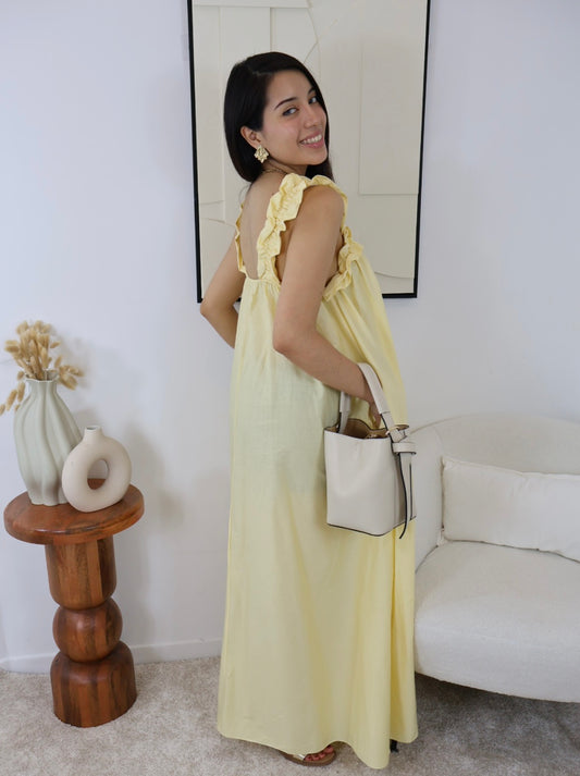 ROBE EMMA JAUNE PASTEL