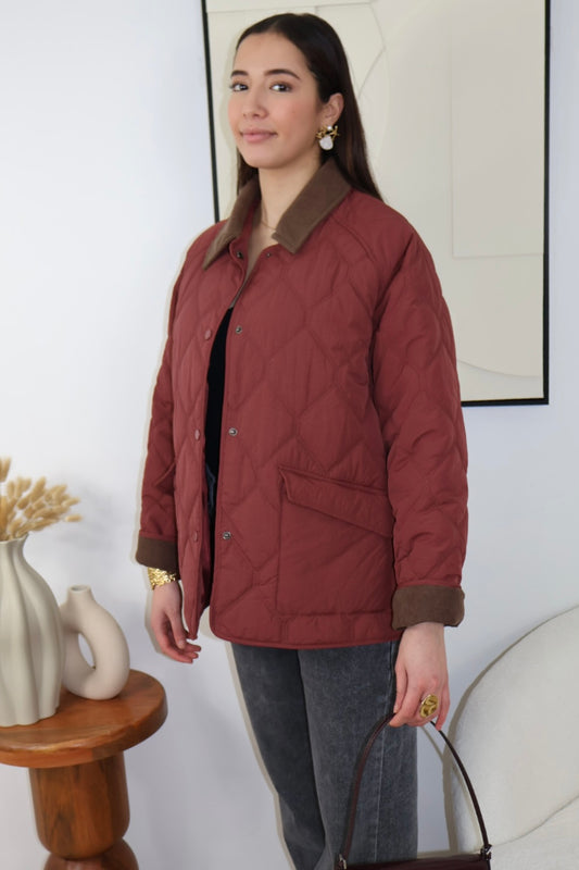 VESTE MATELASSÉE BORDEAUX ISABELLA