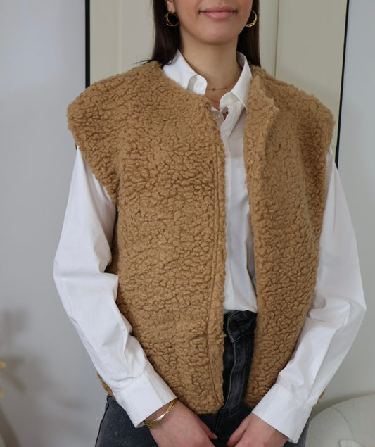 GILET SANS MANCHES MOUMOUTE CAMEL ADÈLE