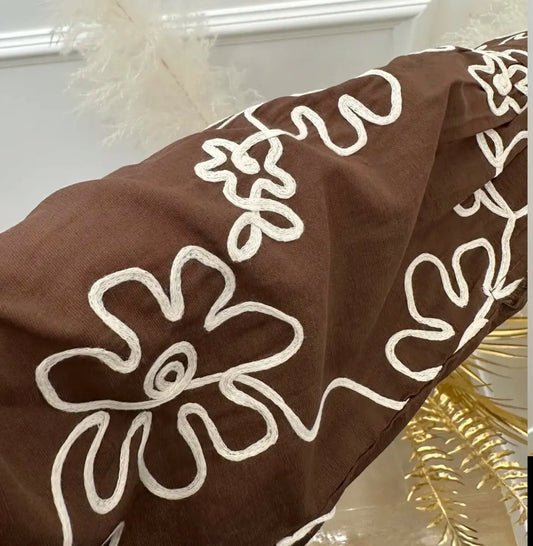 CHEMISIER BRODÉE MARRON Noza & Co