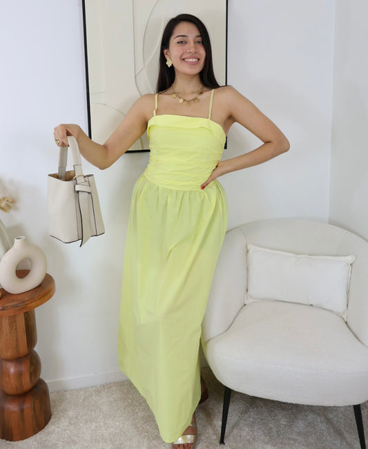 ROBE CARMEN JAUNE CITRON