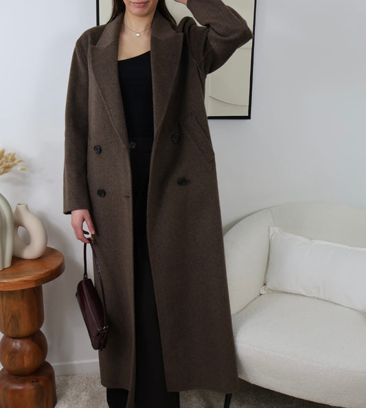 MANTEAU LONG MARRON PREMIUM LO