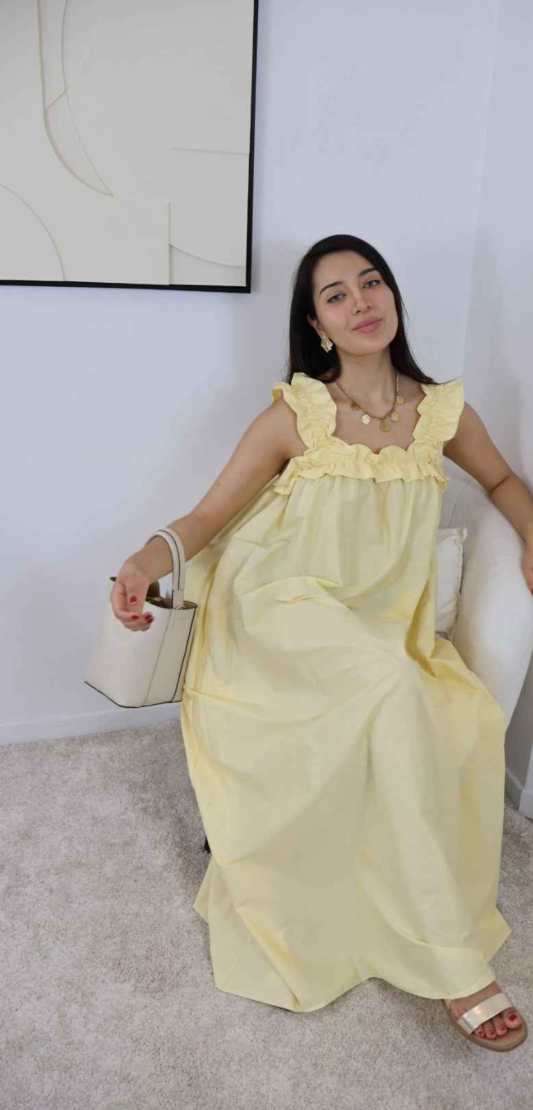 ROBE EMMA JAUNE PASTEL