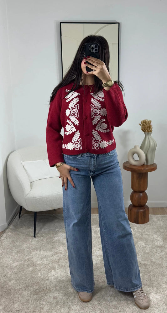 GILET BORDEAUX BORDÉ Noza & Co