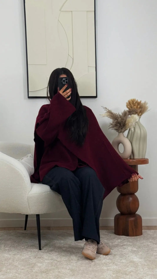 GILET ÉCHARPE BORDEAUX LINA Noza & Co