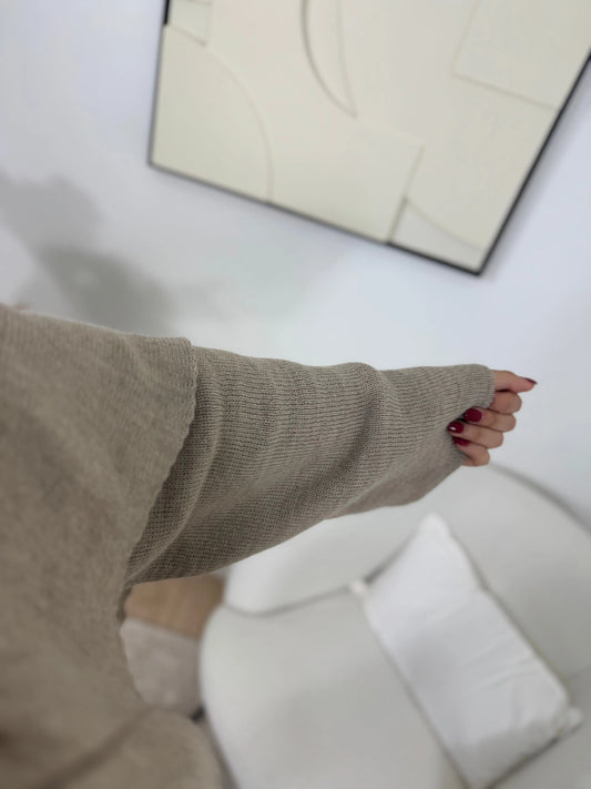 GILET ÉCHARPE TAUPE LINA Noza & Co