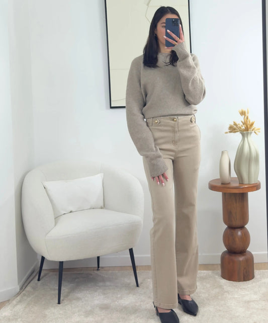 JEAN FLARE BEIGE MAYA Noza & Co