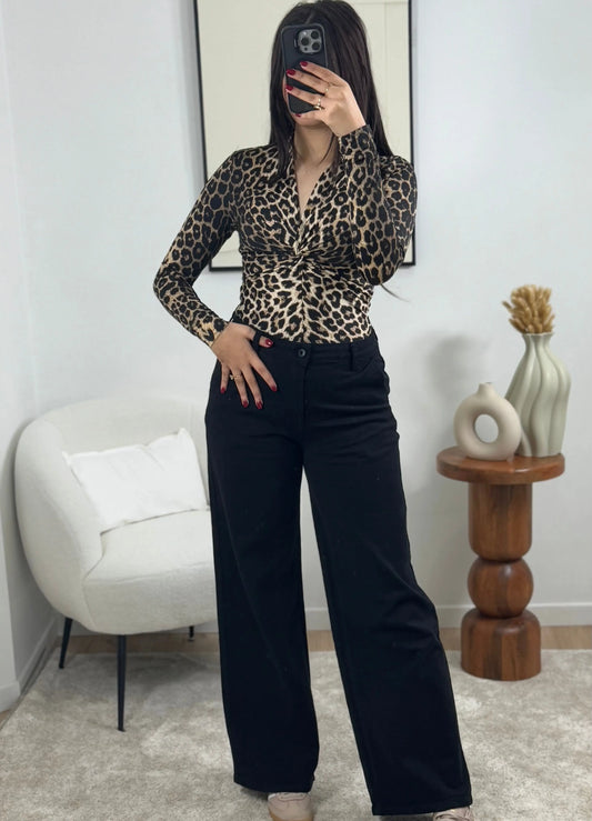 JEAN WIDE LEG NOIR LAURA Noza & Co