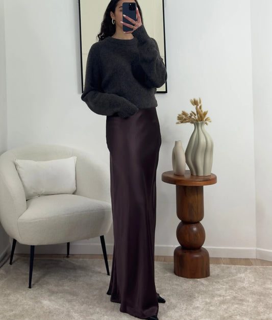 JUPE EXTRA LONGUE MARRON ALMA Noza & Co