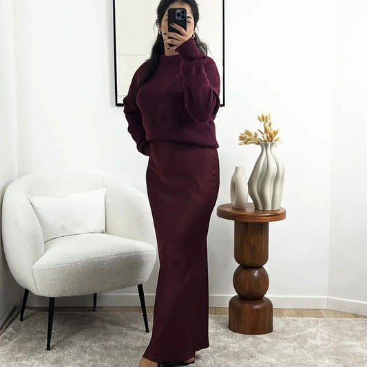 JUPE LONGUE BERGUNDY GABY Noza & Co