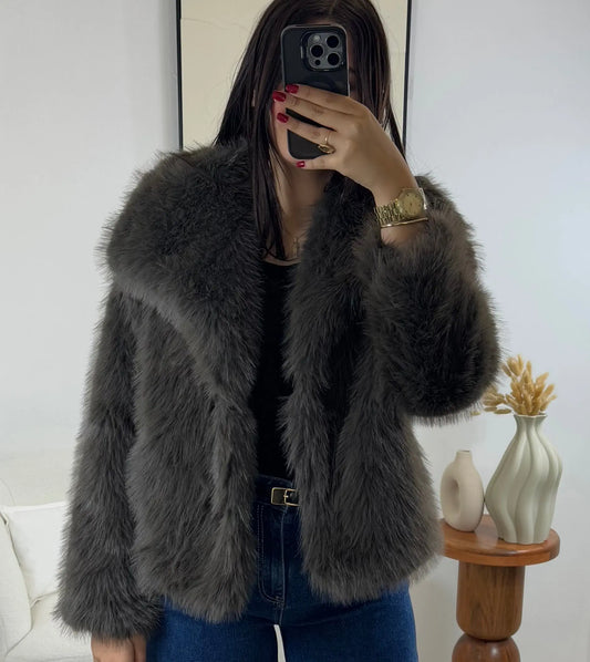 MANTEAU FAUSSE FOURRURE CAFÉ Noza & Co