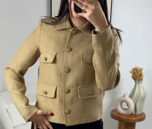 VESTE EN TWEED CAMEL ROMY Noza & Co