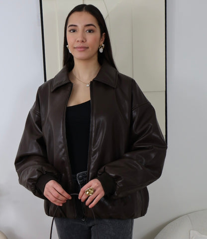 BROWN BOMBERS JACKET