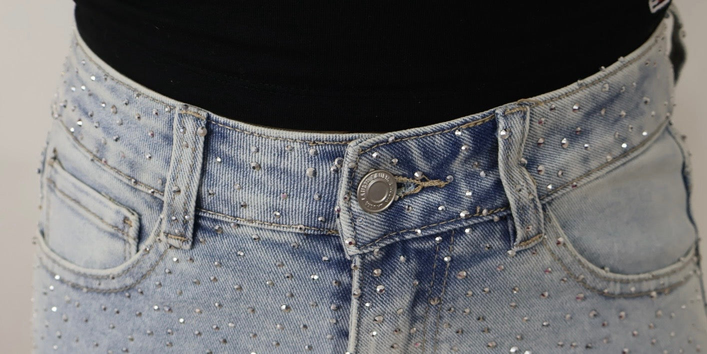 WIDE LEG RHINESTONE JEAN