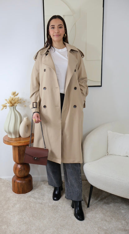 BEIGE/KAMEL-TRENCHCOAT