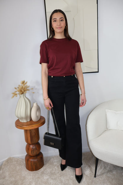 SCHWARZE MAYA-SCHLAGJEANS