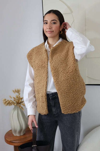GILET SANS MANCHES MOUMOUTE CAMEL ADÈLE