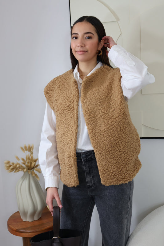 GILET SANS MANCHES MOUMOUTE CAMEL ADÈLE