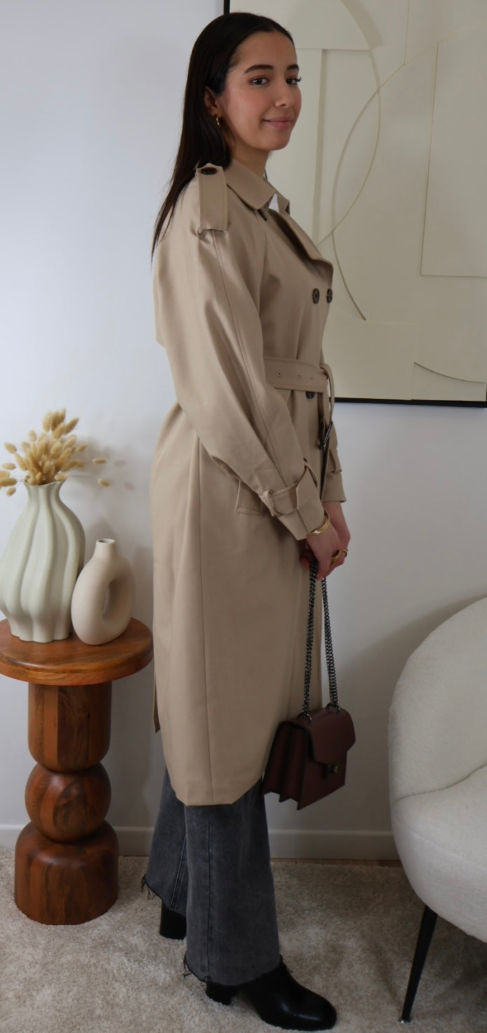 BEIGE/KAMEL-TRENCHCOAT