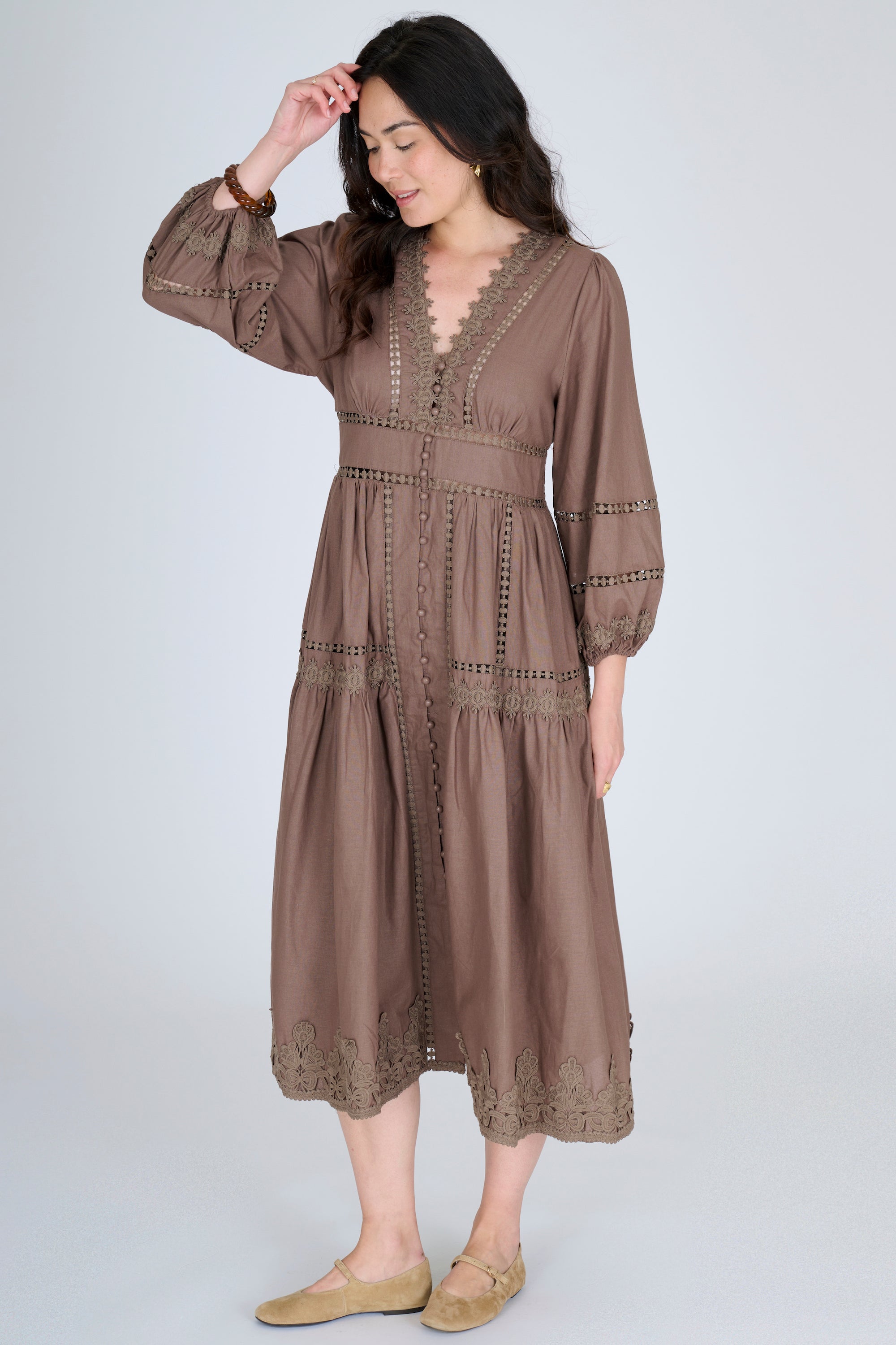 VESTIDO NINA MARRÓN