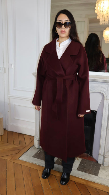 BERGUNDY YARA PREMIUM WOOL COAT