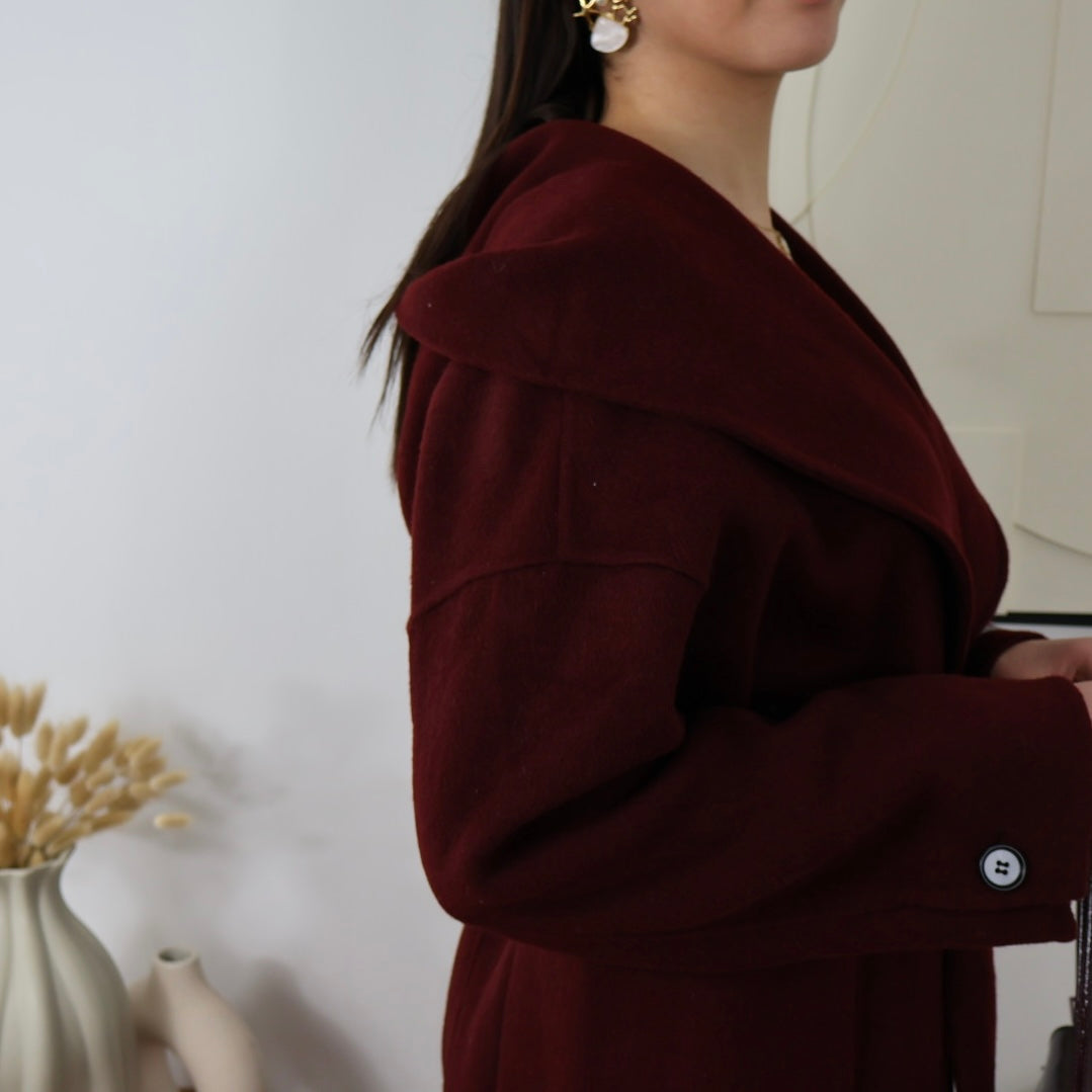 BERGUNDER WOLLMANTEL LARA WOLLE