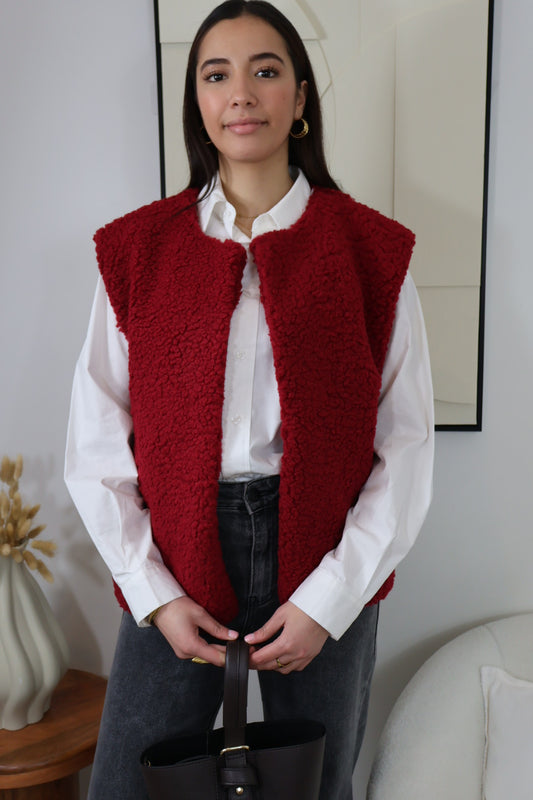 GILET SANS MANCHES MOUMOUTE BORDEAUX ADÈLE