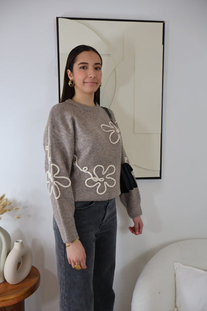 MIRA TAUPE-PULLOVER