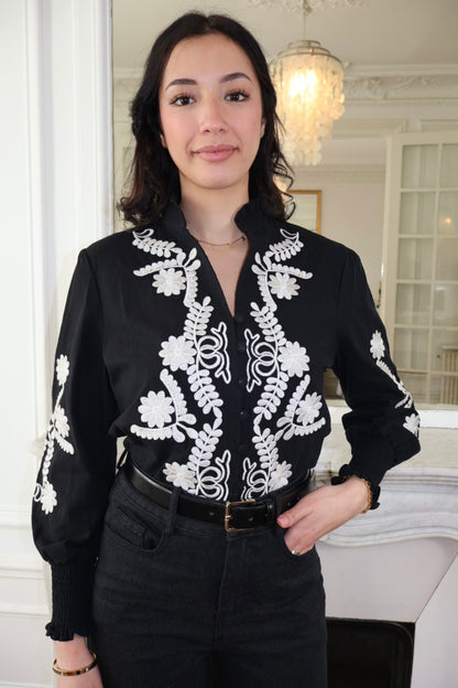 SCHWARZE CÉLINE-BLUSE