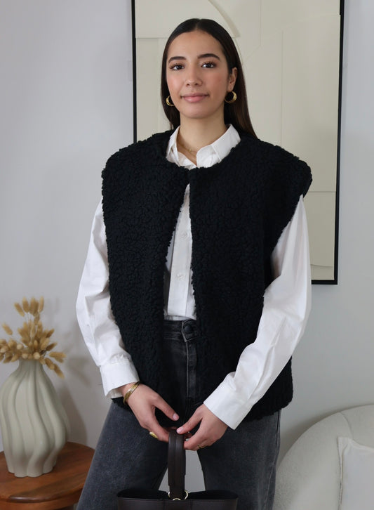 GILET SANS MANCHES MOUMOUTE NOIR ADÈLE