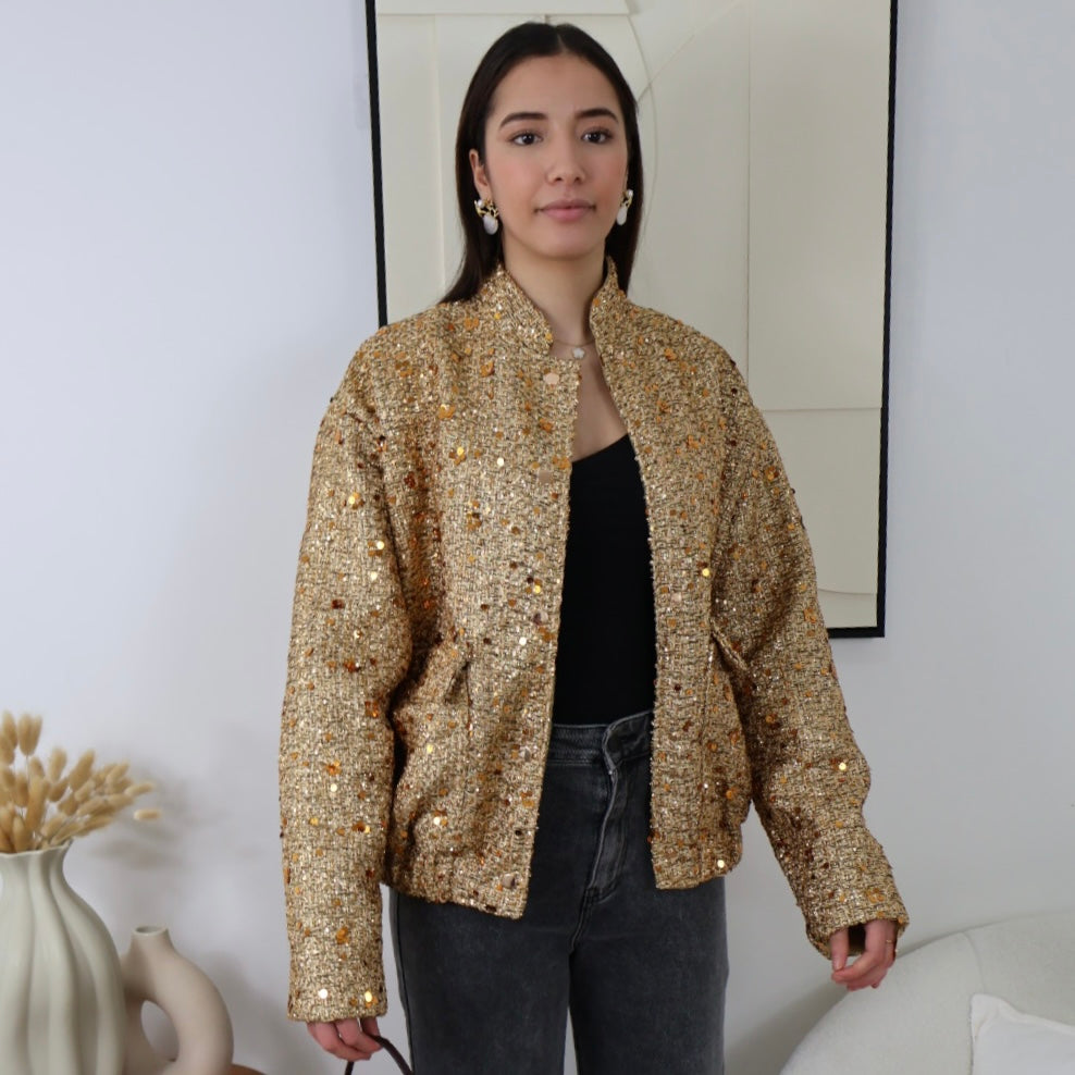 GOLD BOMBERS JACKET