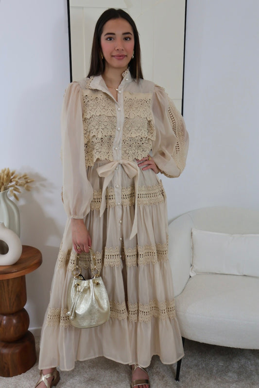 ROBE ORGANZA NUDE