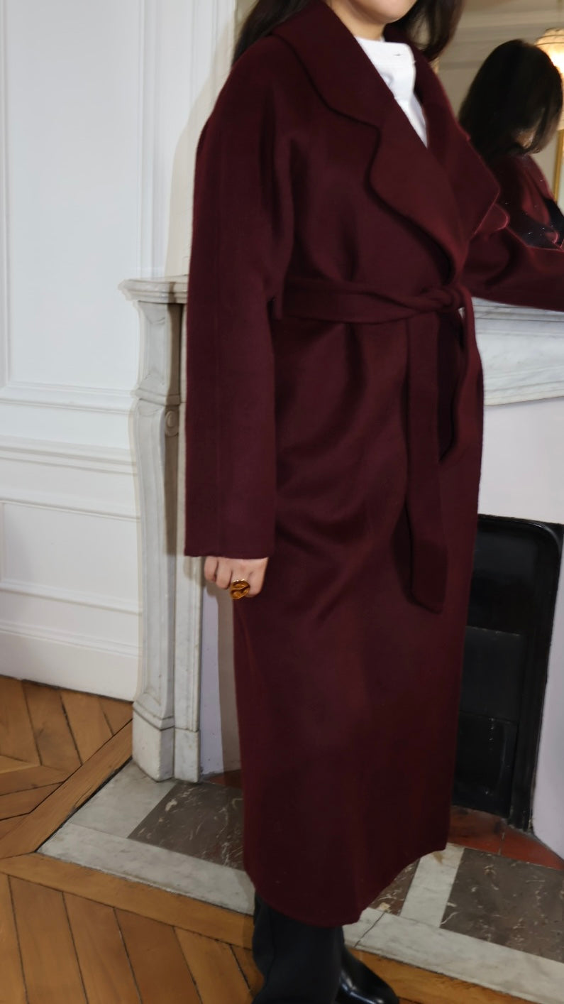 BERGUNDY YARA PREMIUM WOOL COAT