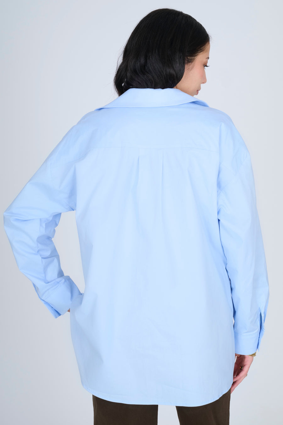 CAMISA DE POPELÍN CELESTE