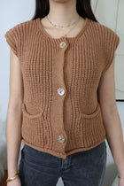 GILET SANS MANCHES CAMEL AGATA