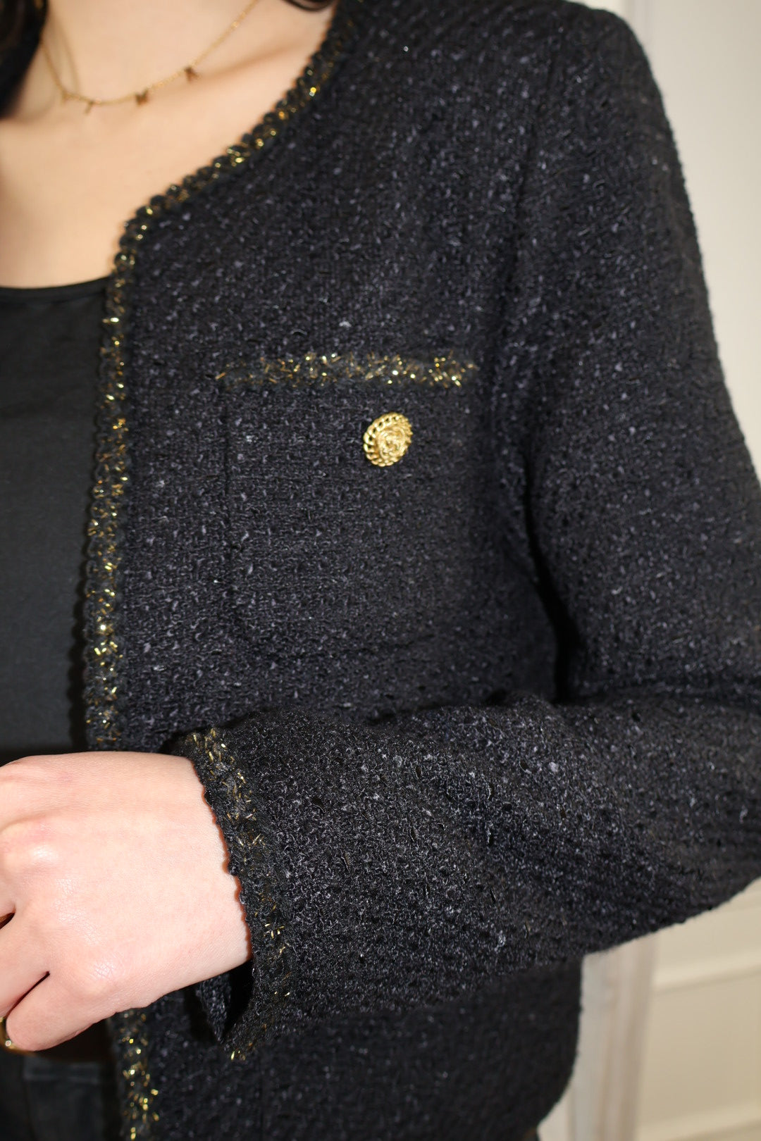 VESTE TWEED NOIR