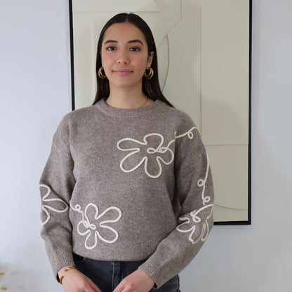 MIRA TAUPE-PULLOVER