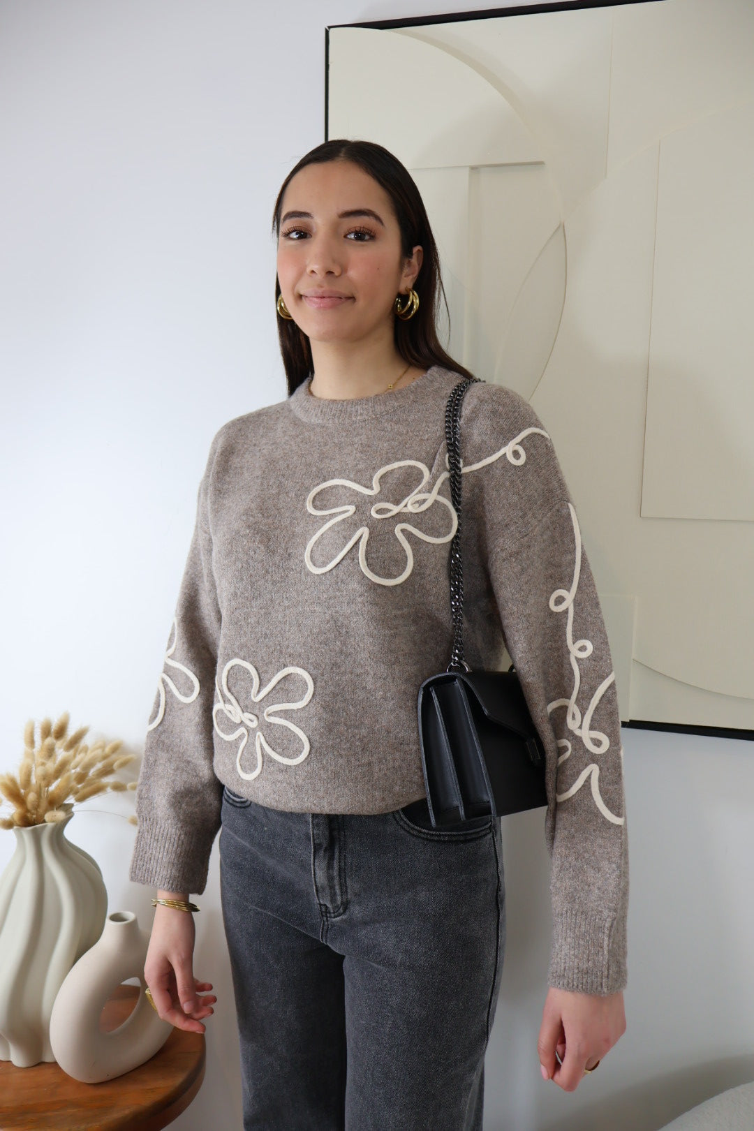 MIRA TAUPE-PULLOVER