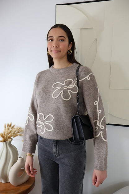 MIRA TAUPE-PULLOVER