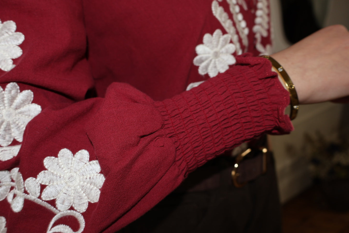 CÉLINE BORDEAUX BLUSE