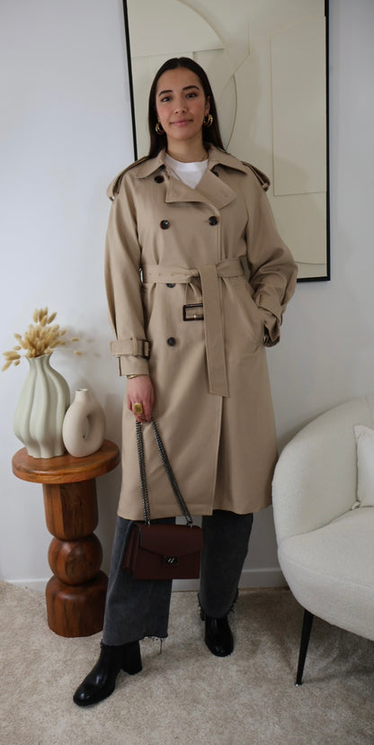 BEIGE/KAMEL-TRENCHCOAT