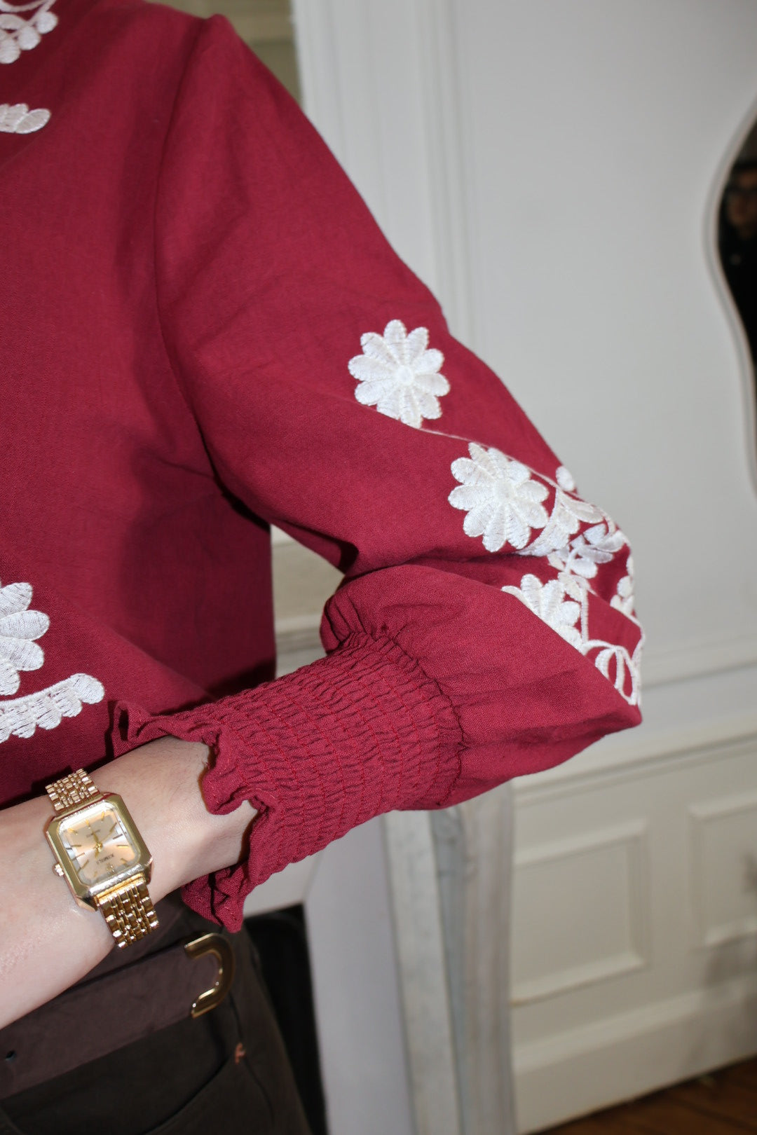 CÉLINE BORDEAUX BLUSE