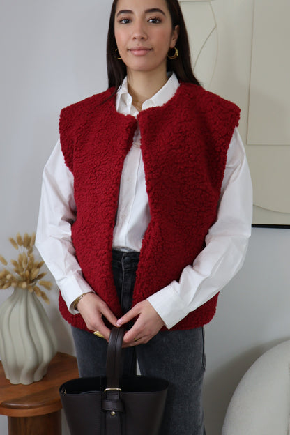 GILET SANS MANCHES MOUMOUTE BORDEAUX ADÈLE