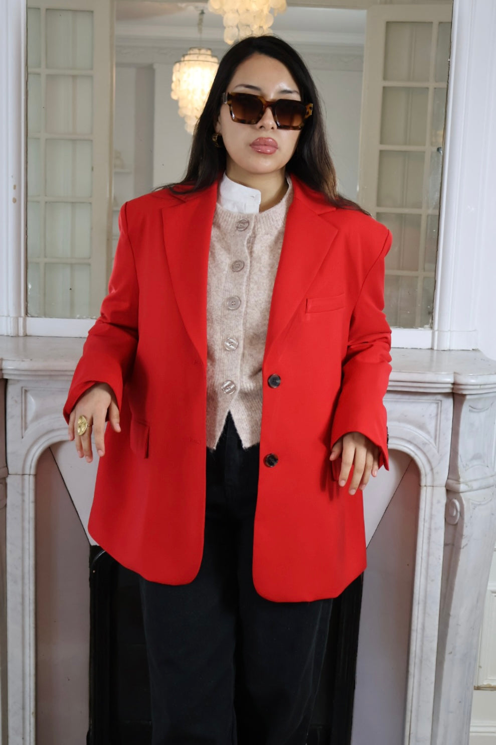 BLAZER OVERSIZE ROUGE